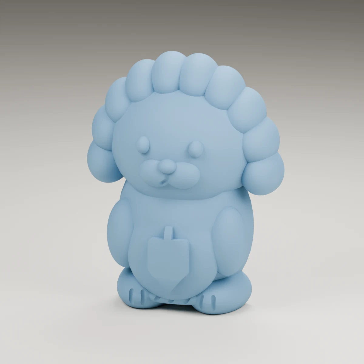 clover hedgehog — render of the supplied sculpted V2 geometry
