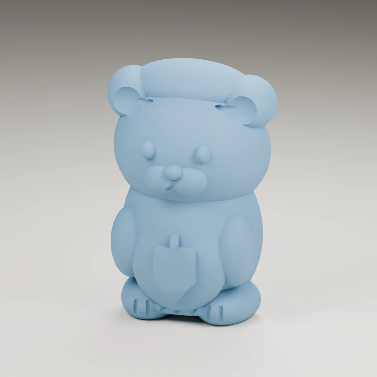 dreidel bear — render of the supplied sculpted V2 geometry