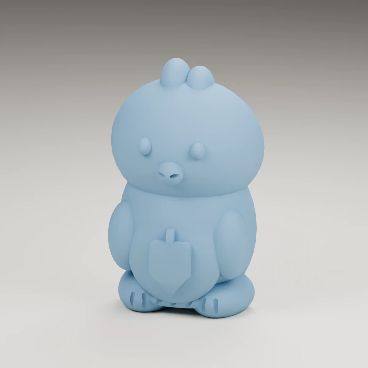 eggshell chick — render of the supplied sculpted V2 geometry