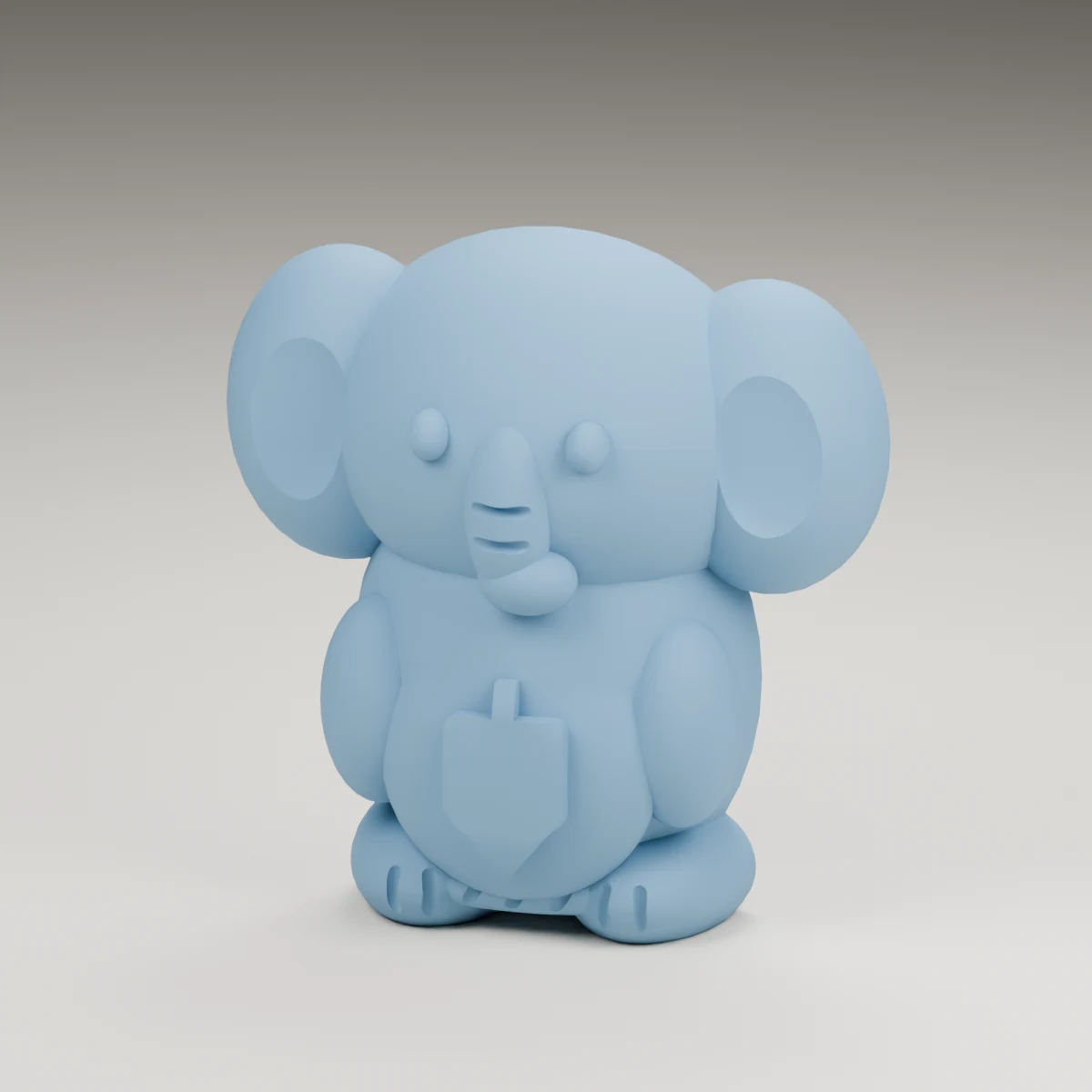 glow elephant — render of the supplied sculpted V2 geometry
