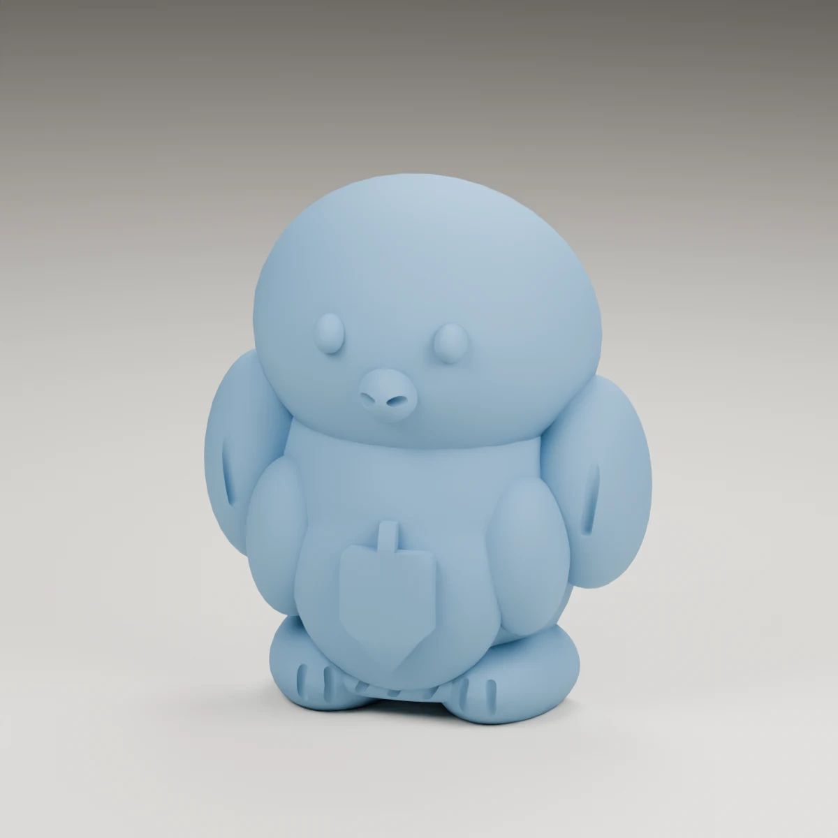 harvest penguin — render of the supplied sculpted V2 geometry