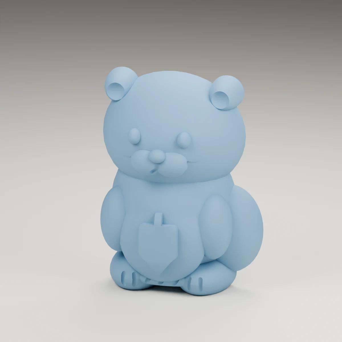 heart otter — render of the supplied sculpted V2 geometry