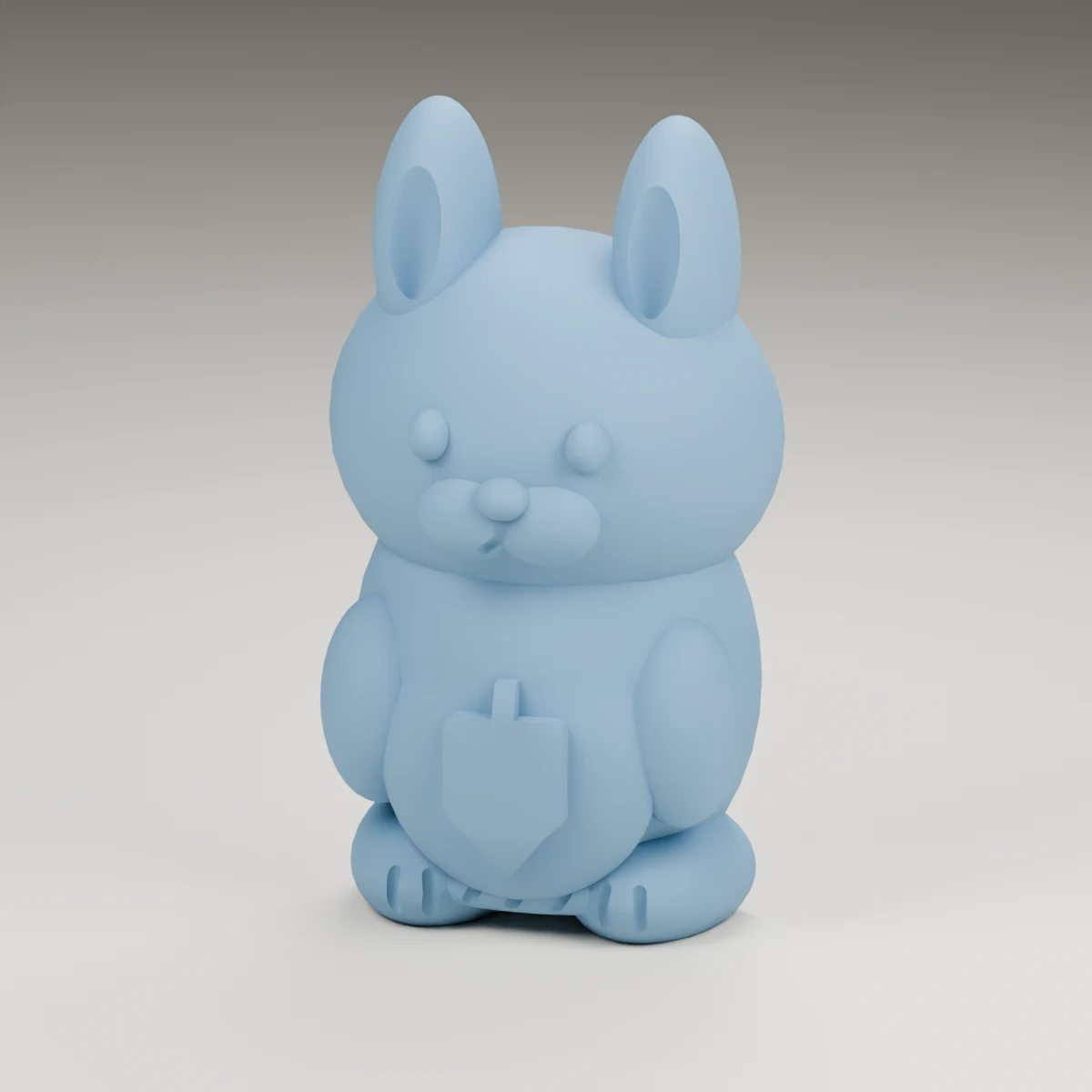 lantern bunny — render of the supplied sculpted V2 geometry