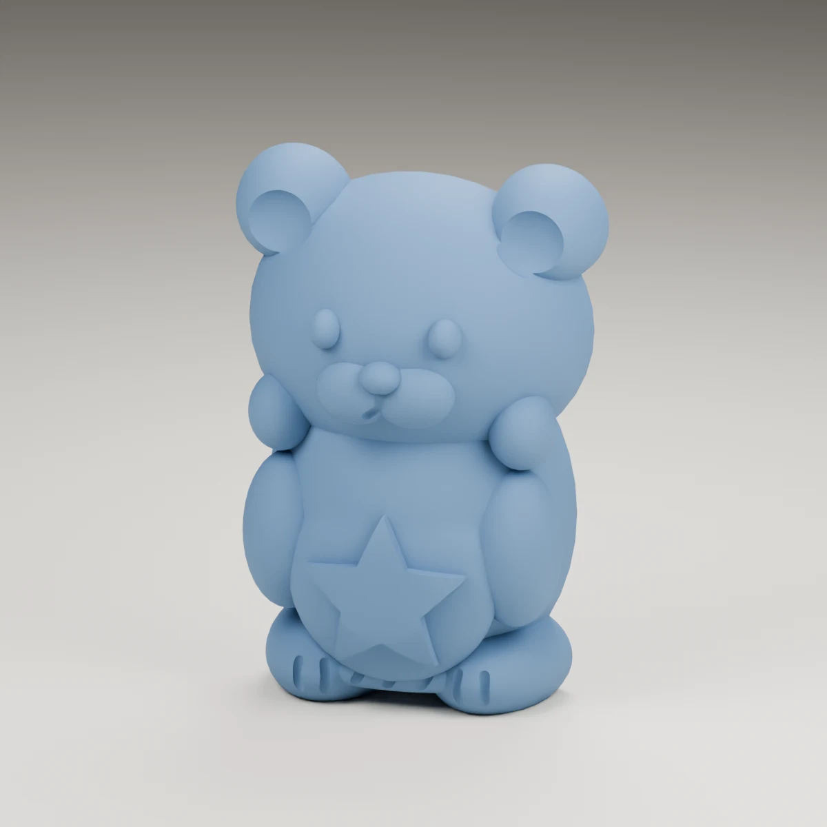 bowtie bear — render of the supplied sculpted V2 geometry