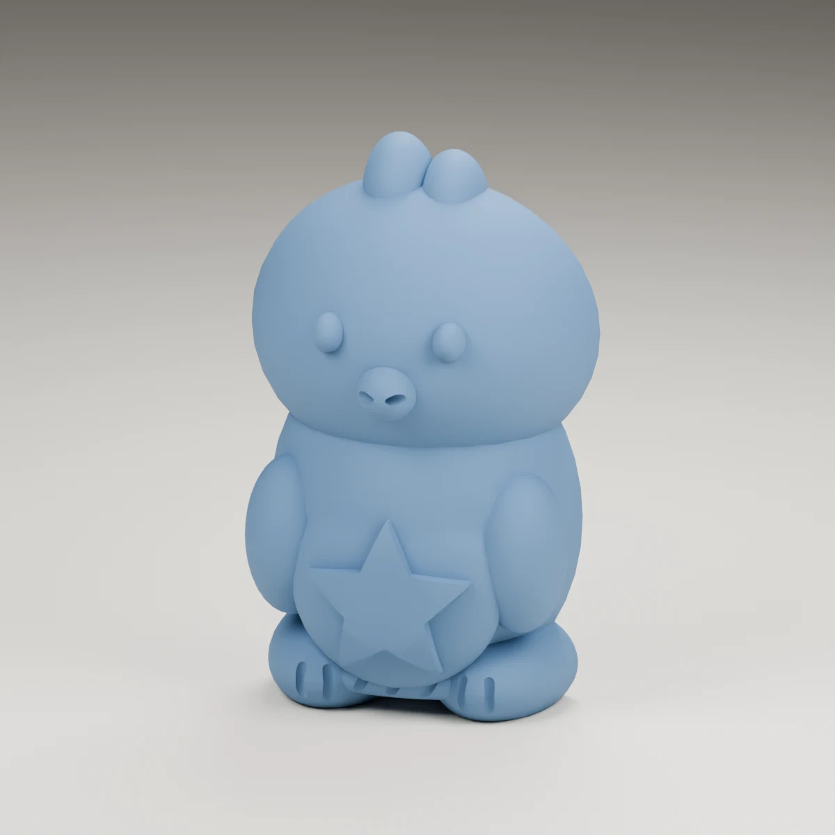 eggshell chick — render of the supplied sculpted V2 geometry