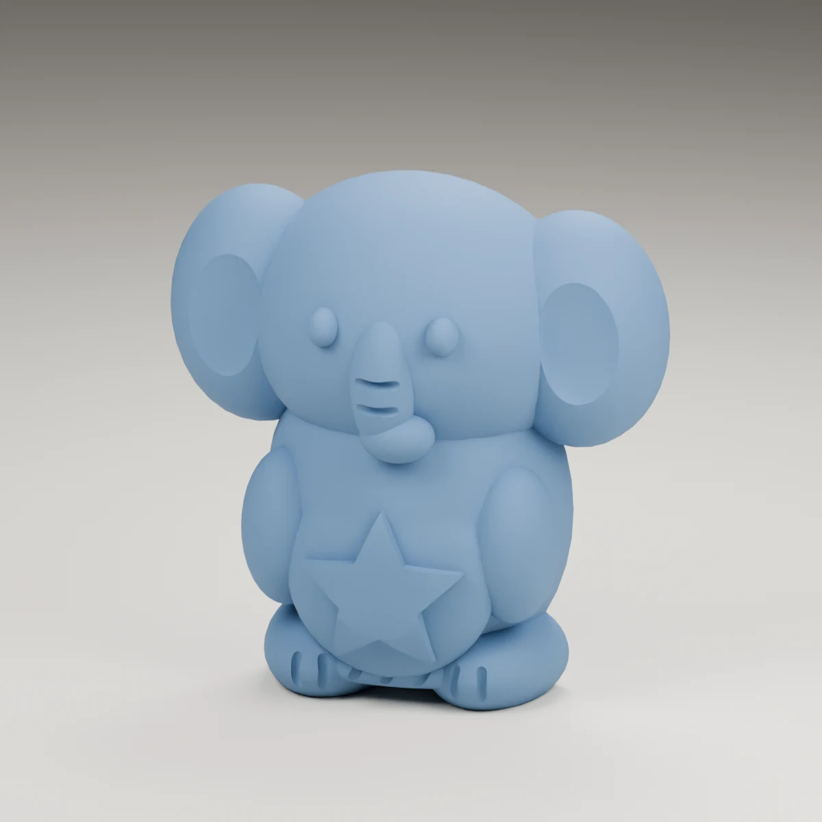 glow elephant — render of the supplied sculpted V2 geometry