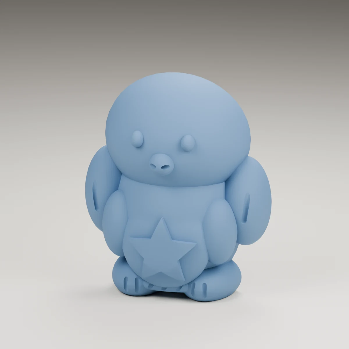harvest penguin — render of the supplied sculpted V2 geometry
