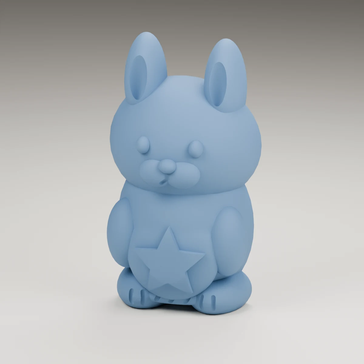 lantern bunny — render of the supplied sculpted V2 geometry