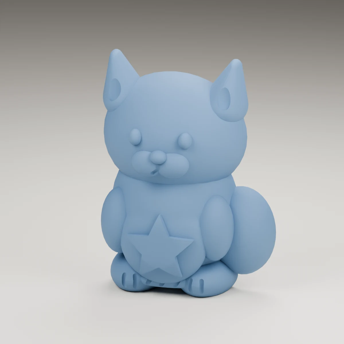 pumpkin fox — render of the supplied sculpted V2 geometry