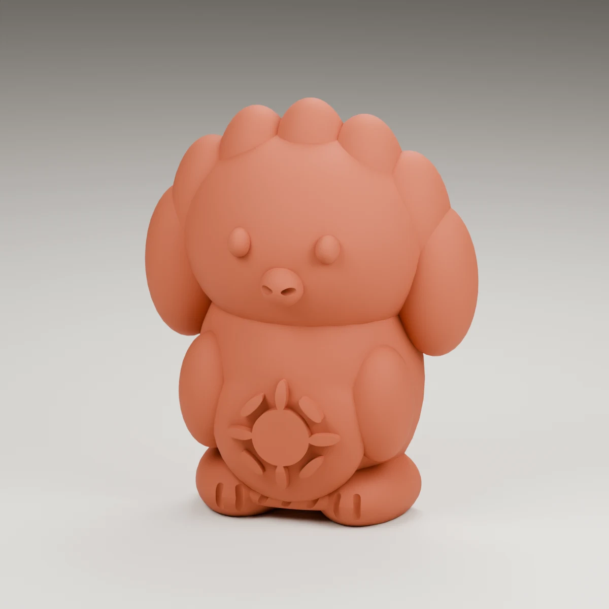 acorn turkey — render of the supplied sculpted V2 geometry