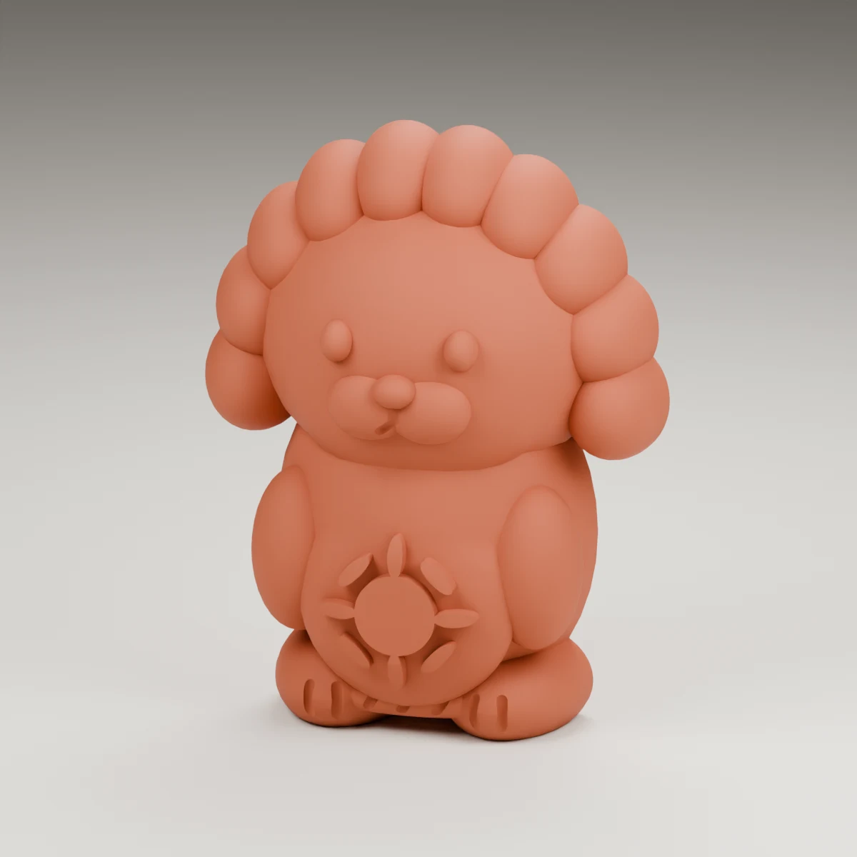 clover hedgehog — render of the supplied sculpted V2 geometry