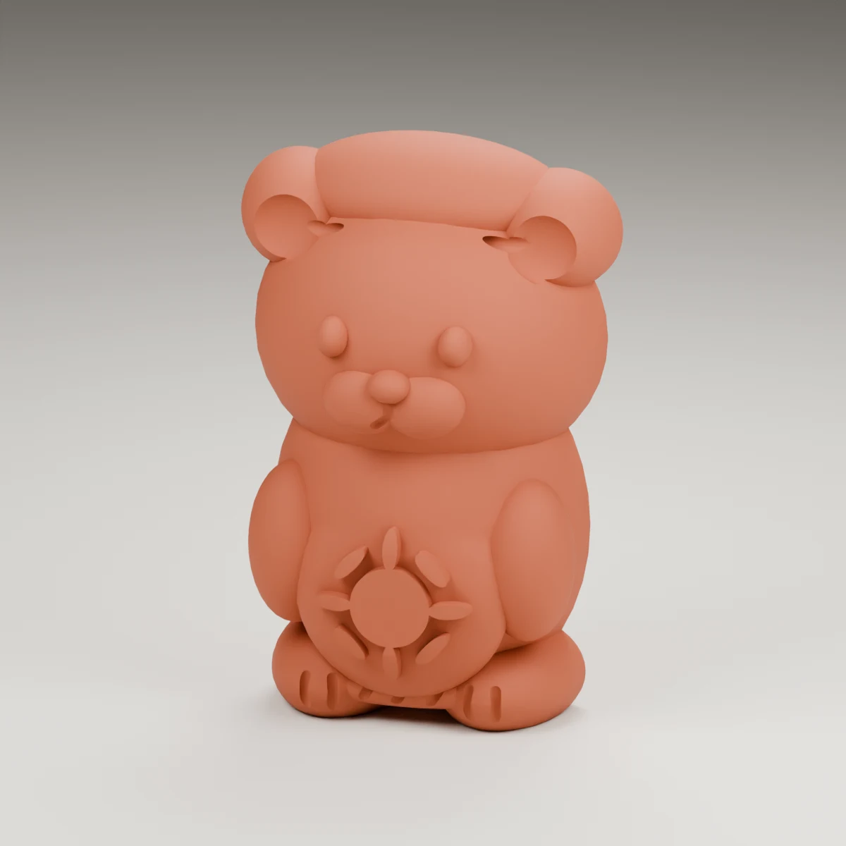 dreidel bear — render of the supplied sculpted V2 geometry