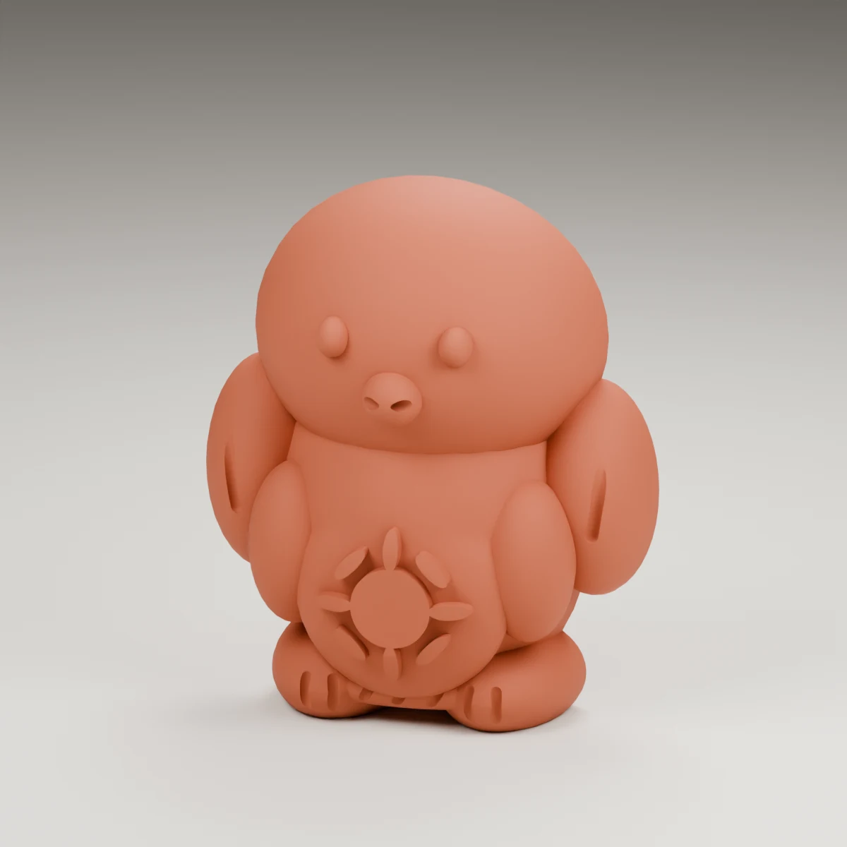 harvest penguin — render of the supplied sculpted V2 geometry