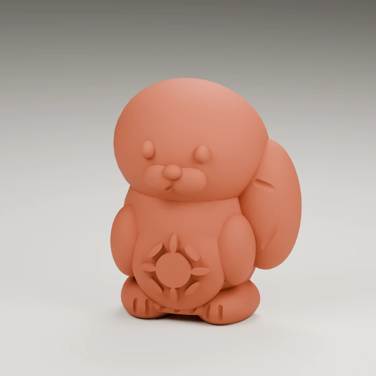 harvest squirrel — render of the supplied sculpted V2 geometry