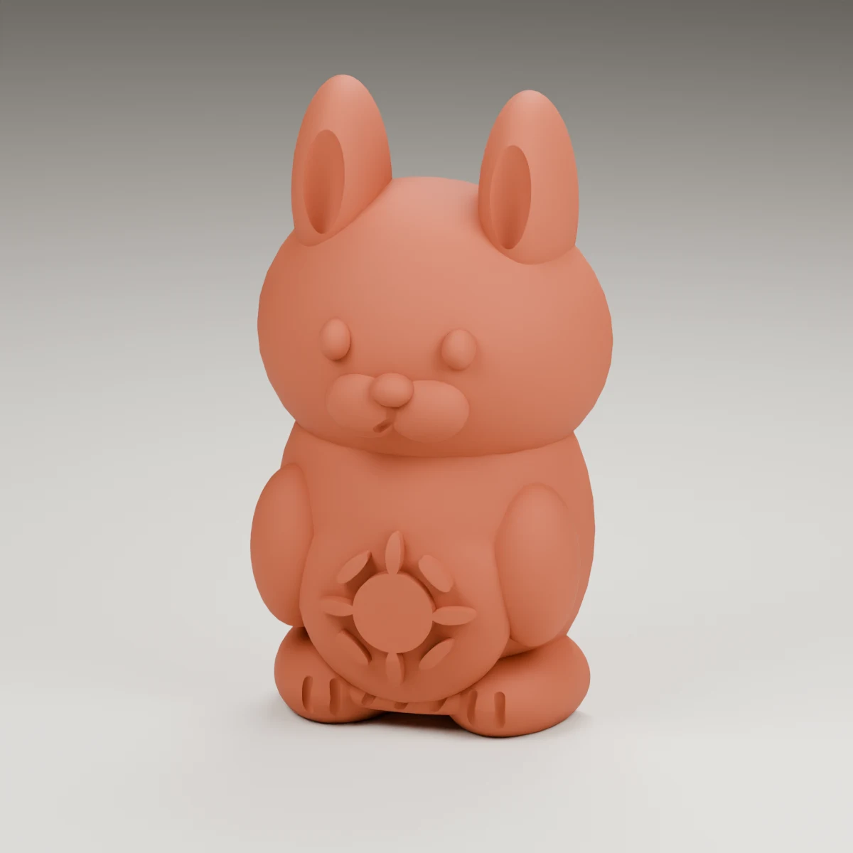 lantern bunny — render of the supplied sculpted V2 geometry