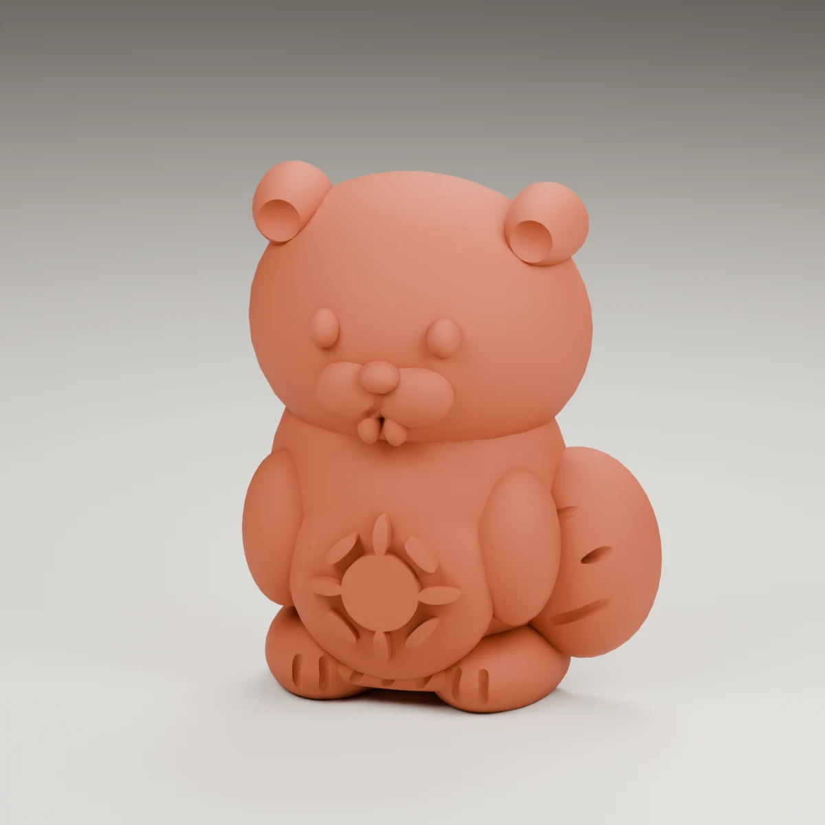maple beaver — render of the supplied sculpted V2 geometry
