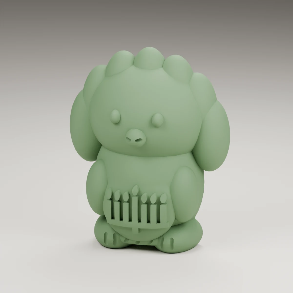 acorn turkey — render of the supplied sculpted V2 geometry
