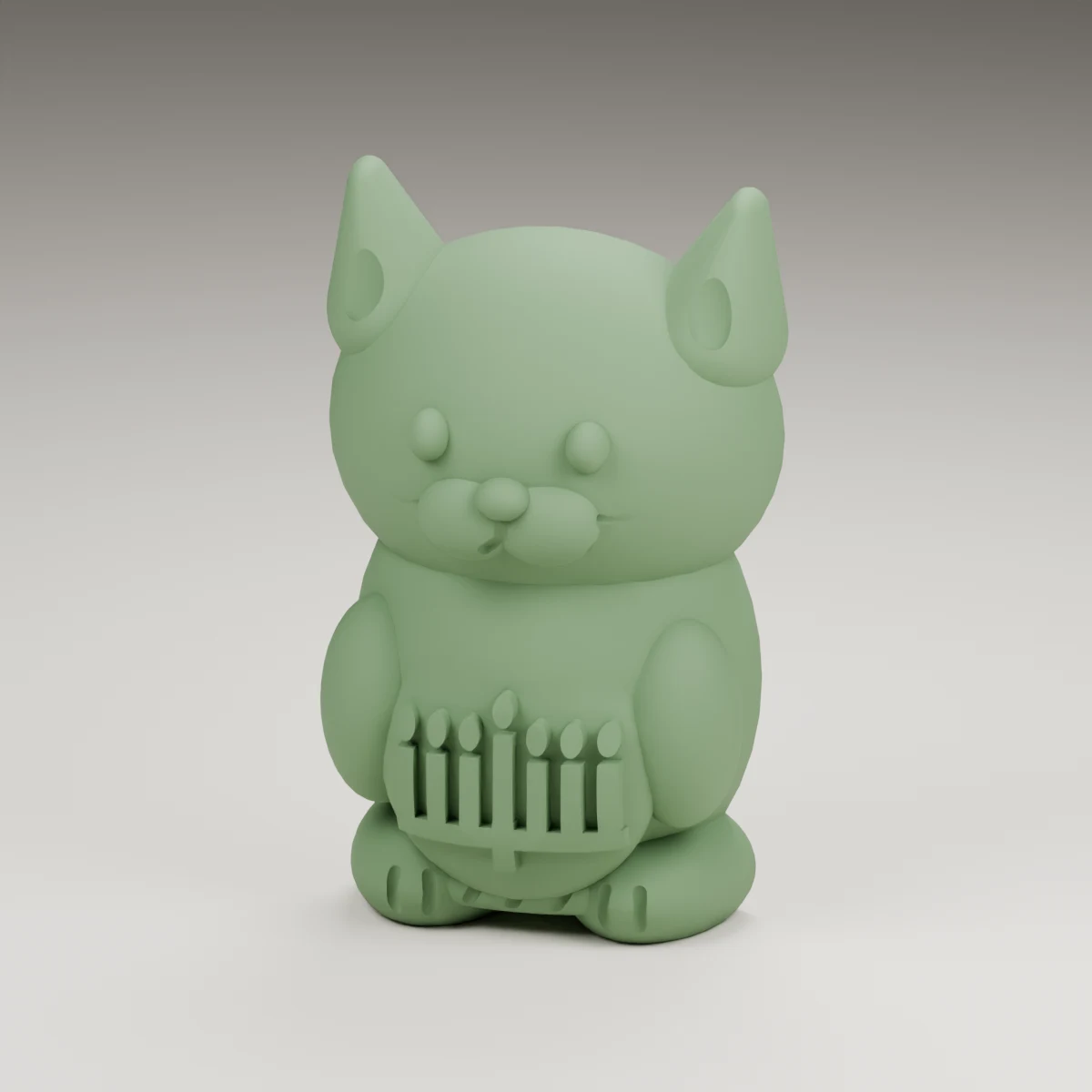 blossom cat — render of the supplied sculpted V2 geometry