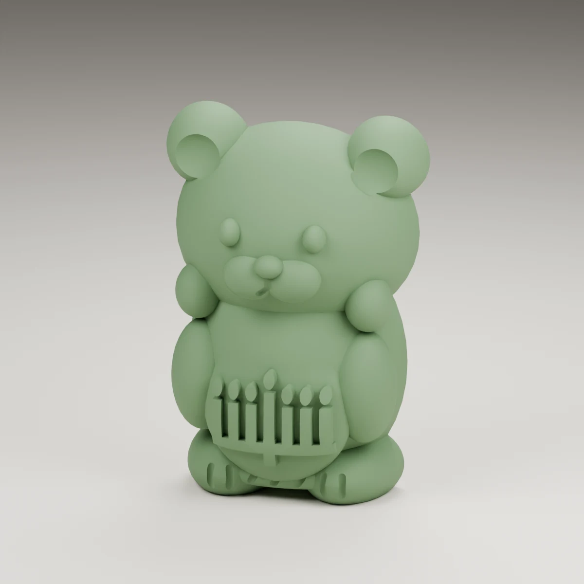 bowtie bear — render of the supplied sculpted V2 geometry