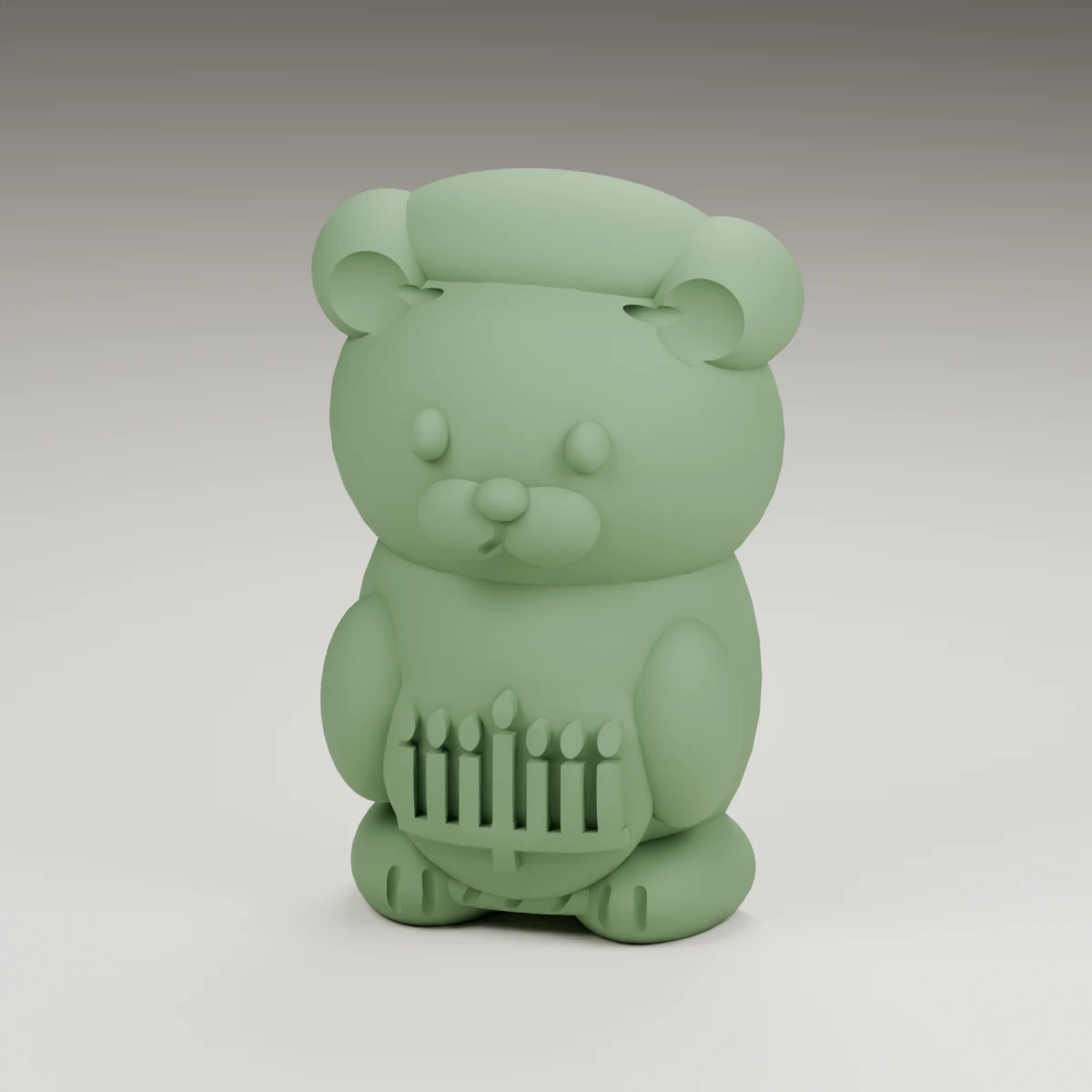 dreidel bear — render of the supplied sculpted V2 geometry