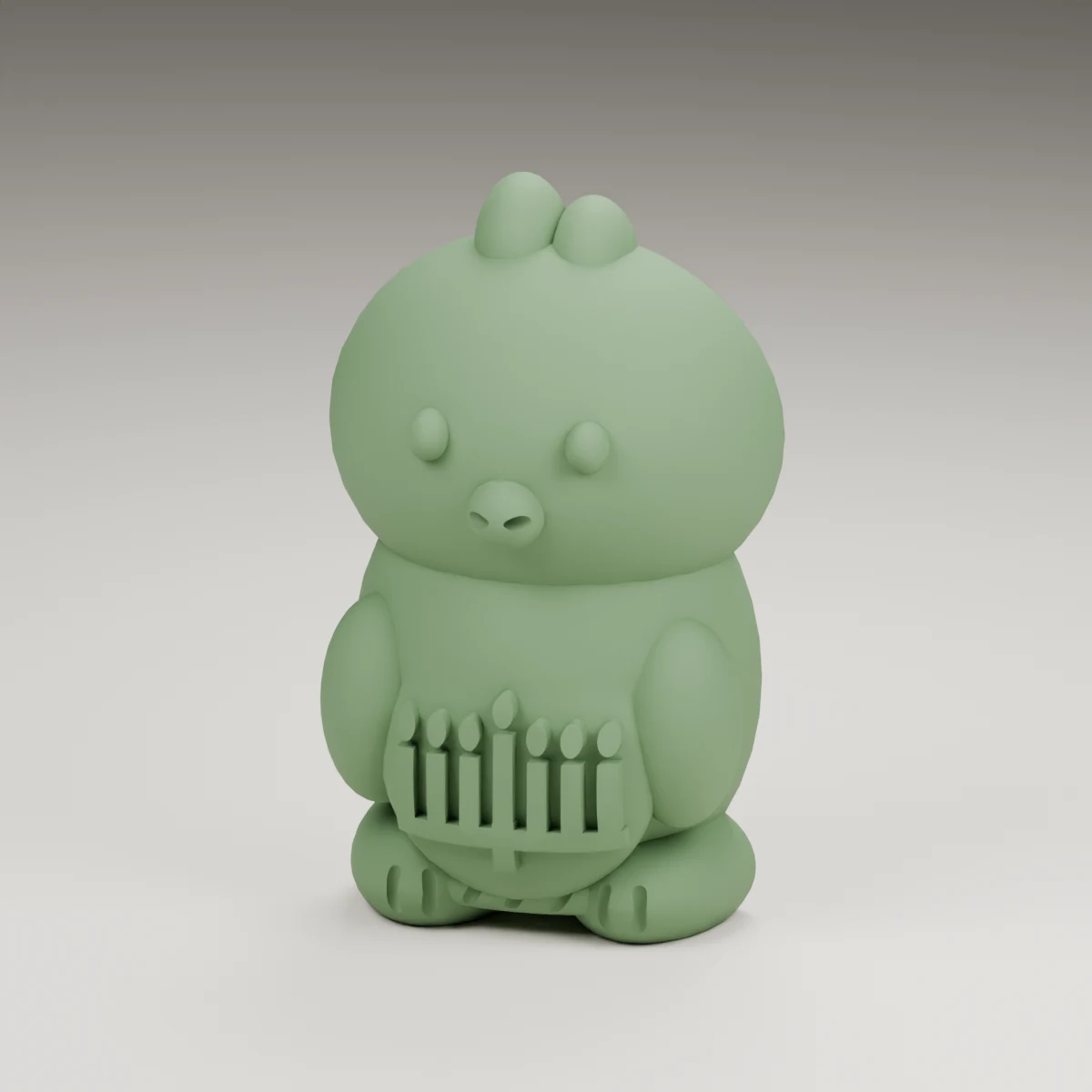 eggshell chick — render of the supplied sculpted V2 geometry