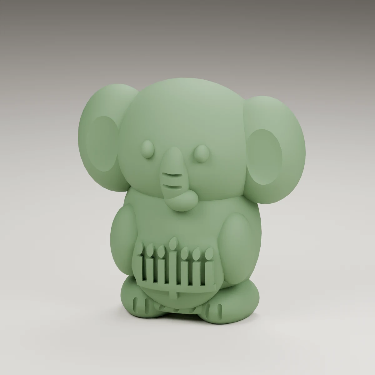 glow elephant — render of the supplied sculpted V2 geometry