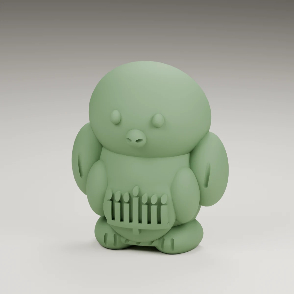 harvest penguin — render of the supplied sculpted V2 geometry