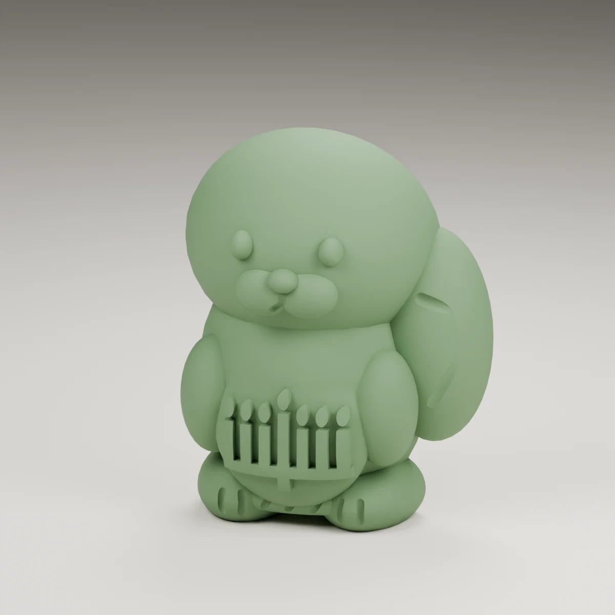 harvest squirrel — render of the supplied sculpted V2 geometry