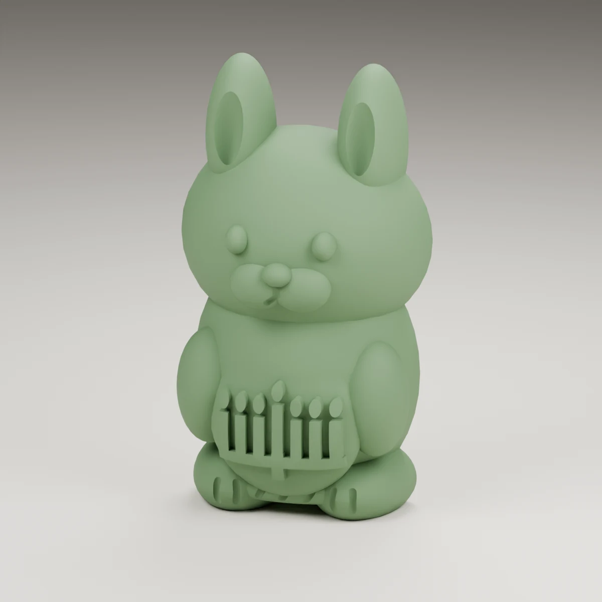 lantern bunny — render of the supplied sculpted V2 geometry