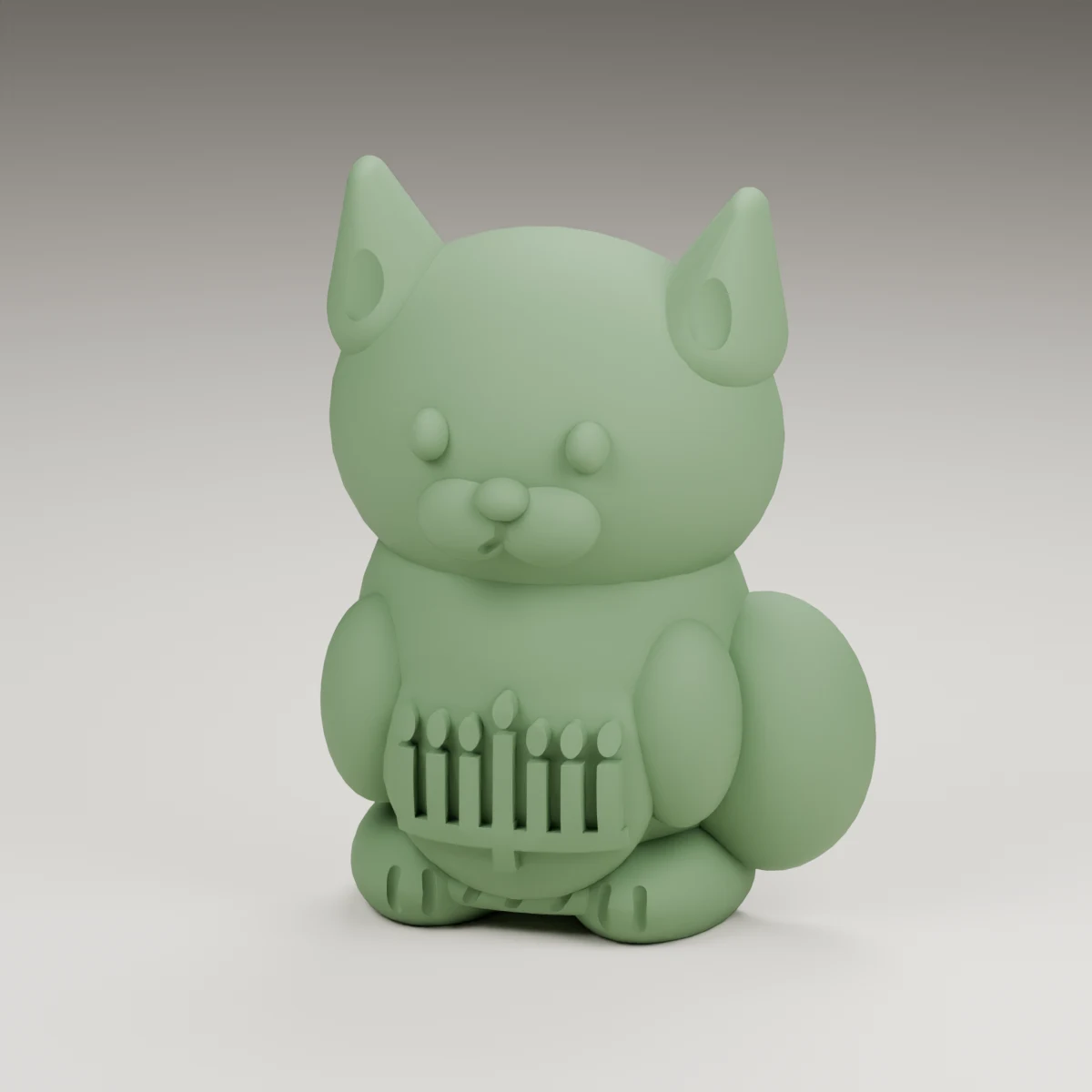 pumpkin fox — render of the supplied sculpted V2 geometry