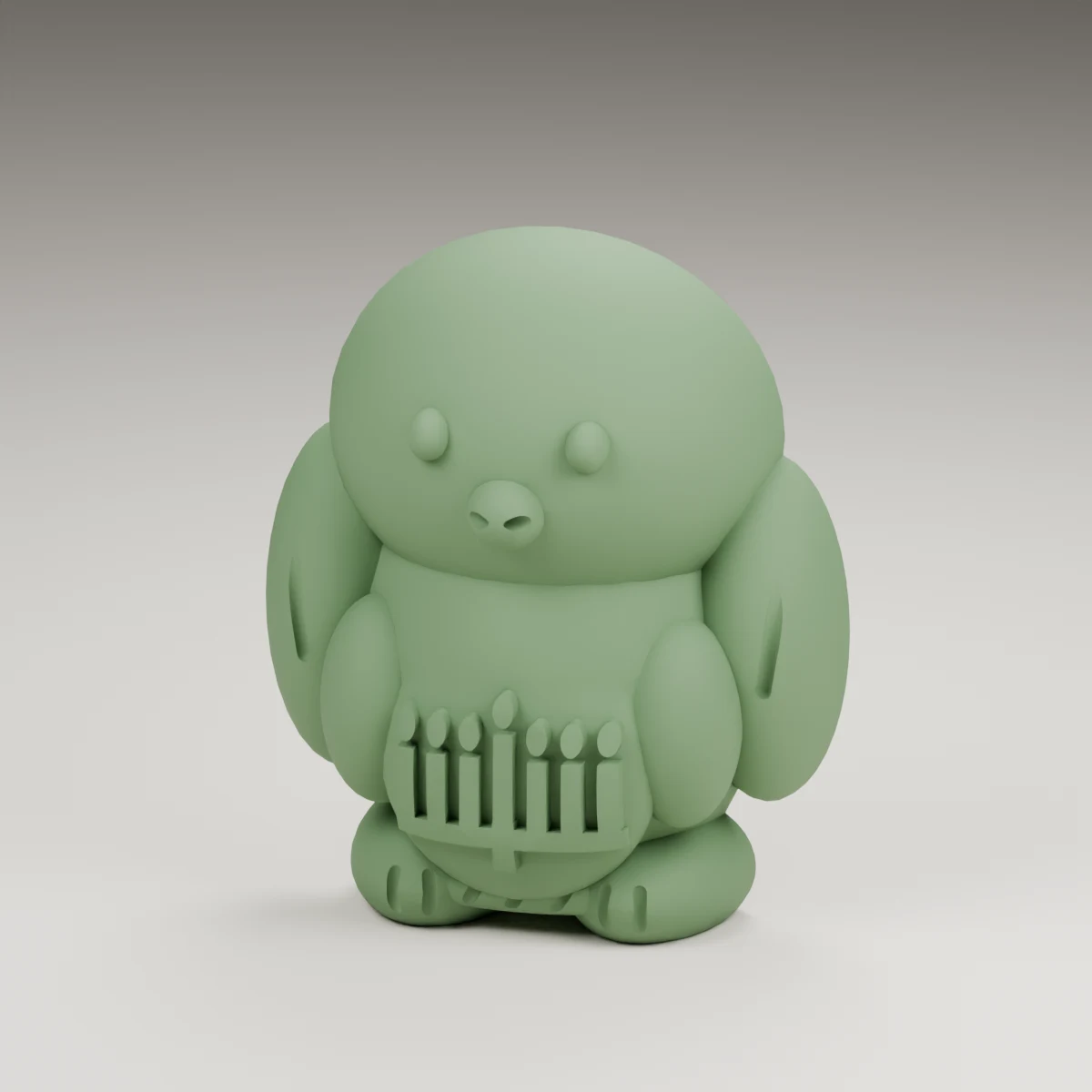 sunrise dove — render of the supplied sculpted V2 geometry