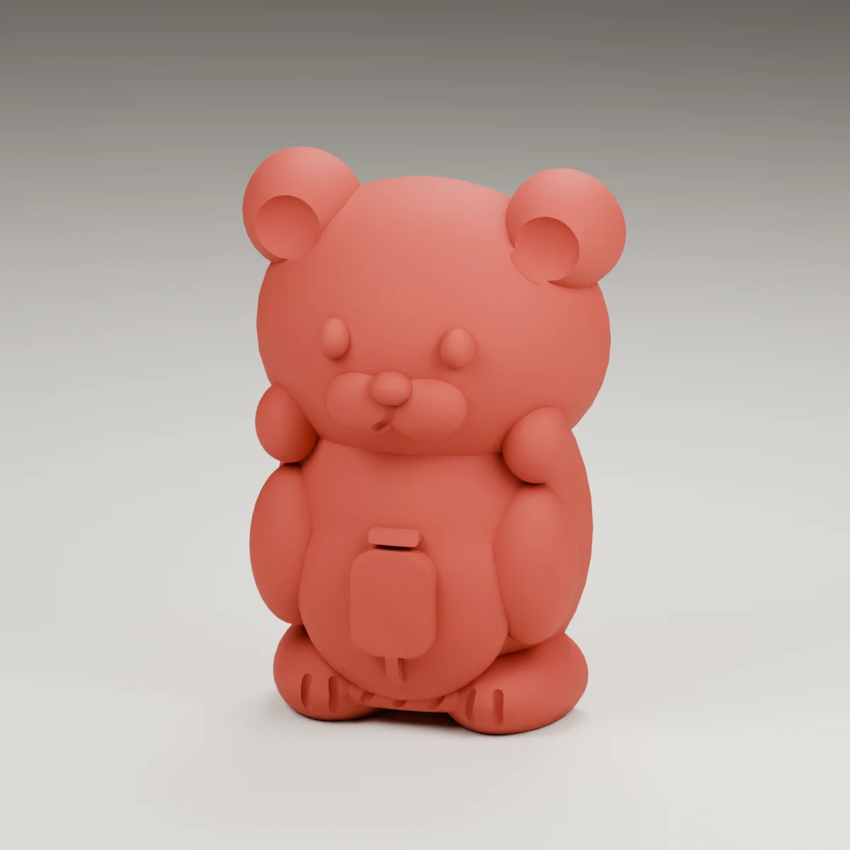 bowtie bear — render of the supplied sculpted V2 geometry