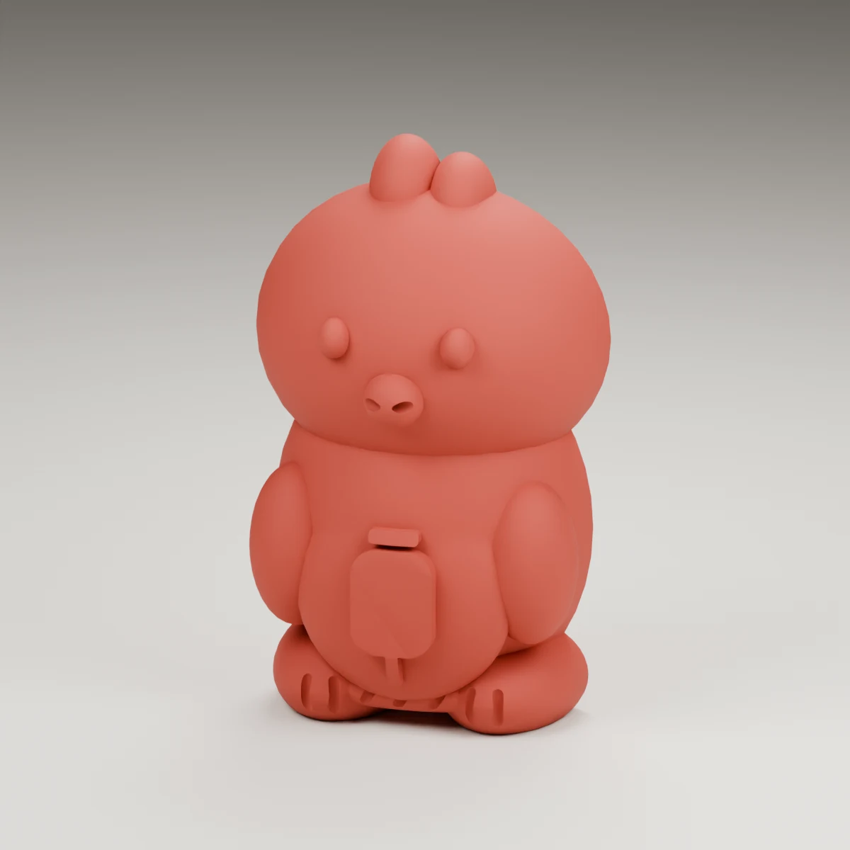 eggshell chick — render of the supplied sculpted V2 geometry