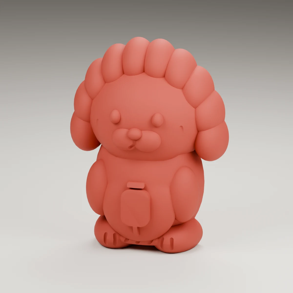 evergreen hedgehog — render of the supplied sculpted V2 geometry