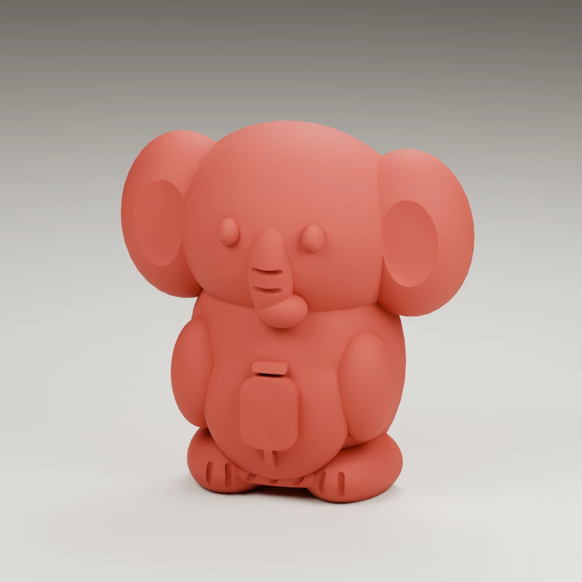 glow elephant — render of the supplied sculpted V2 geometry