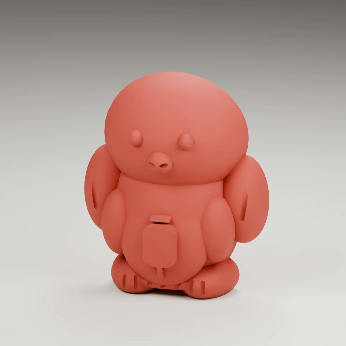 harvest penguin — render of the supplied sculpted V2 geometry