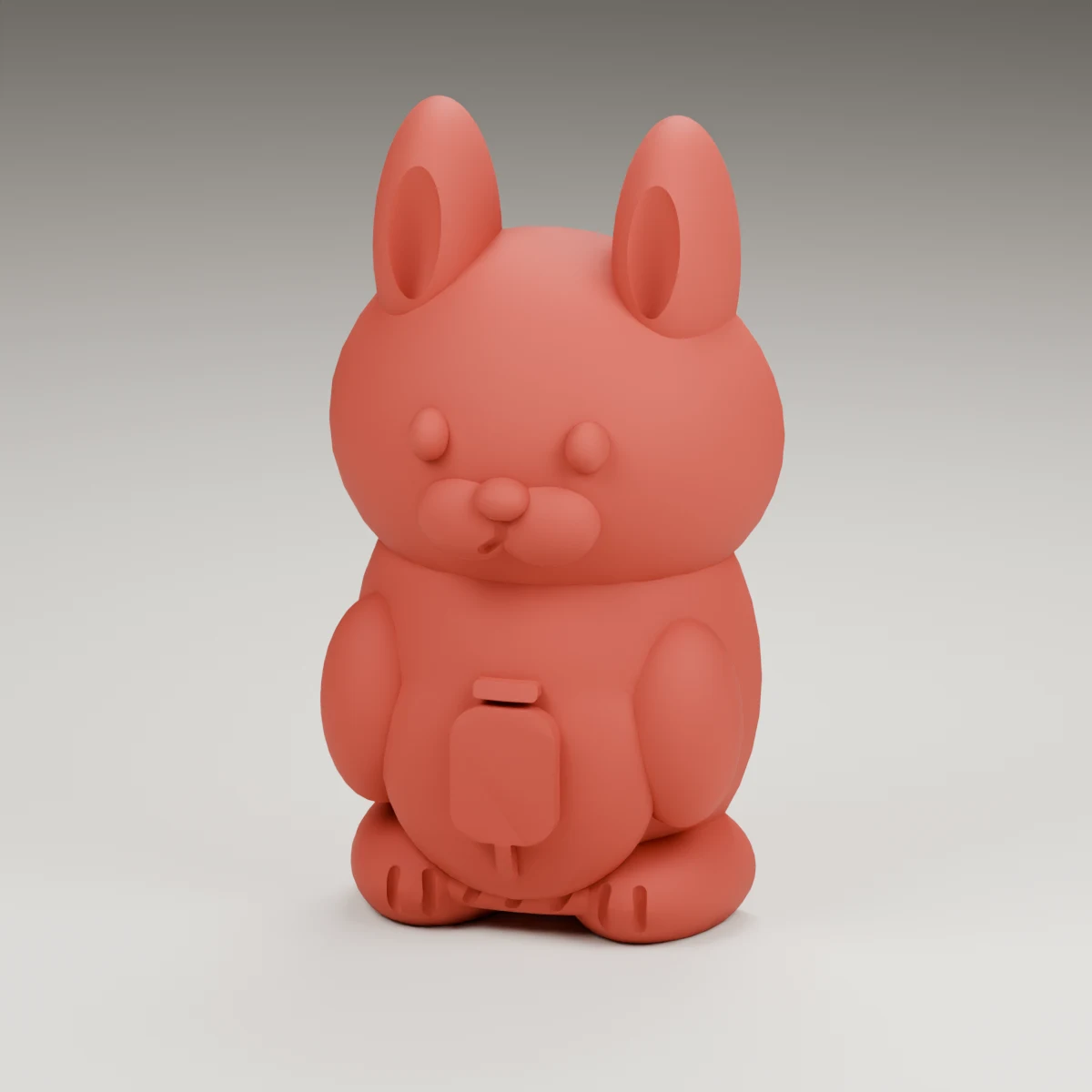 lantern bunny — render of the supplied sculpted V2 geometry