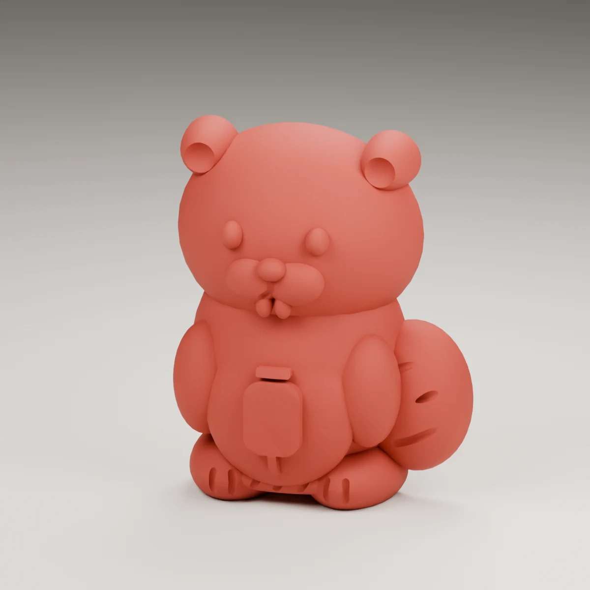 maple beaver — render of the supplied sculpted V2 geometry