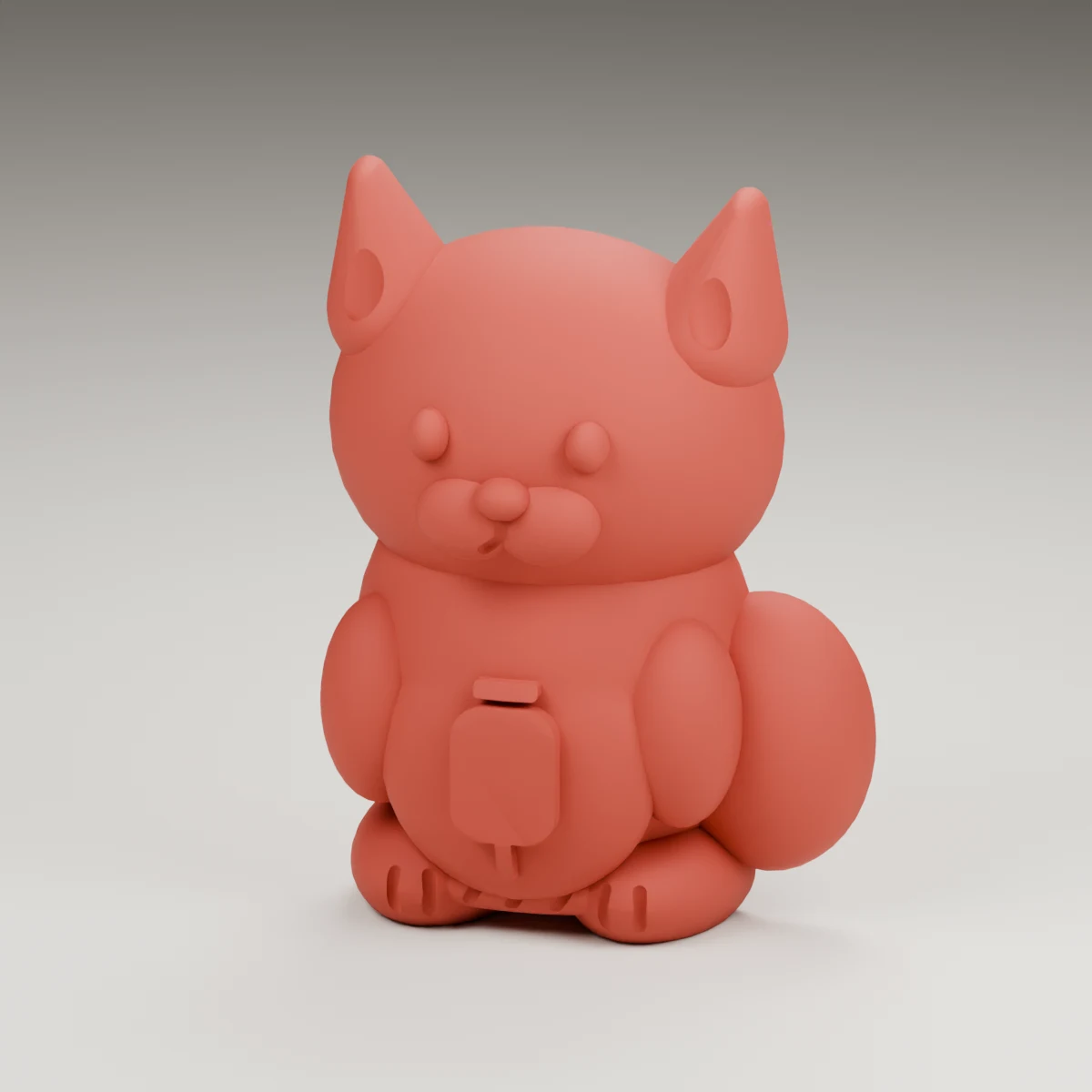 pumpkin fox — render of the supplied sculpted V2 geometry