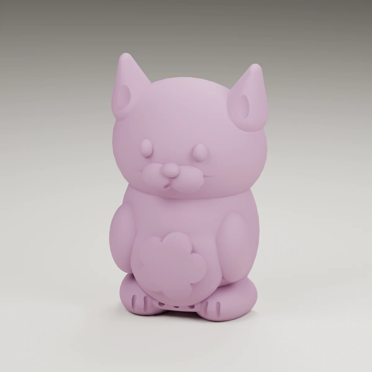 blossom cat — render of the supplied sculpted V2 geometry