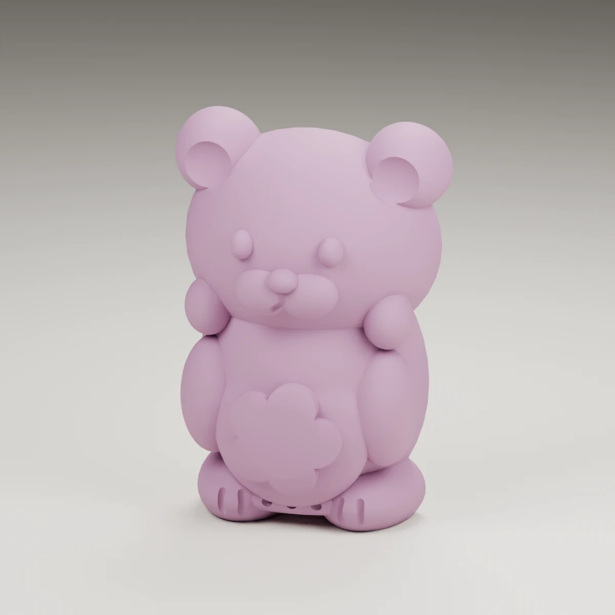 bowtie bear — render of the supplied sculpted V2 geometry