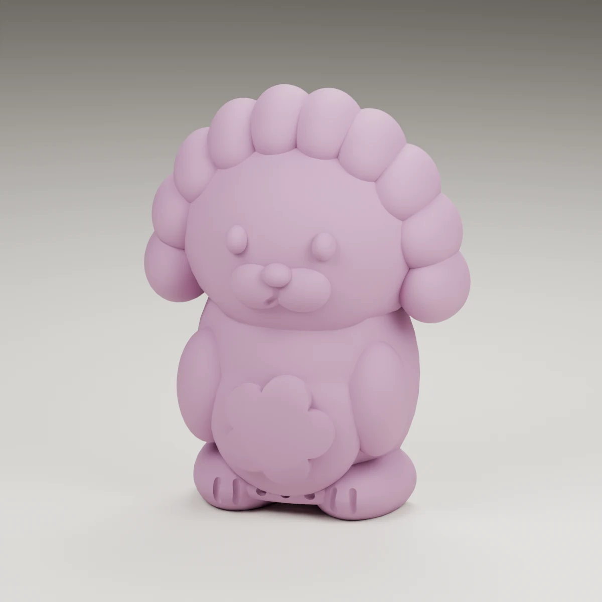 clover hedgehog — render of the supplied sculpted V2 geometry