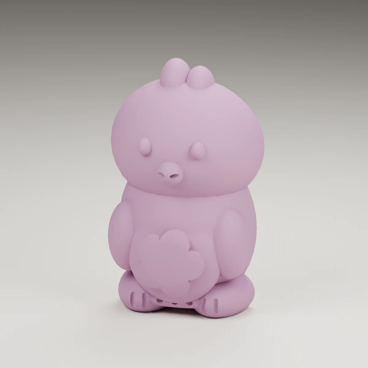 eggshell chick — render of the supplied sculpted V2 geometry