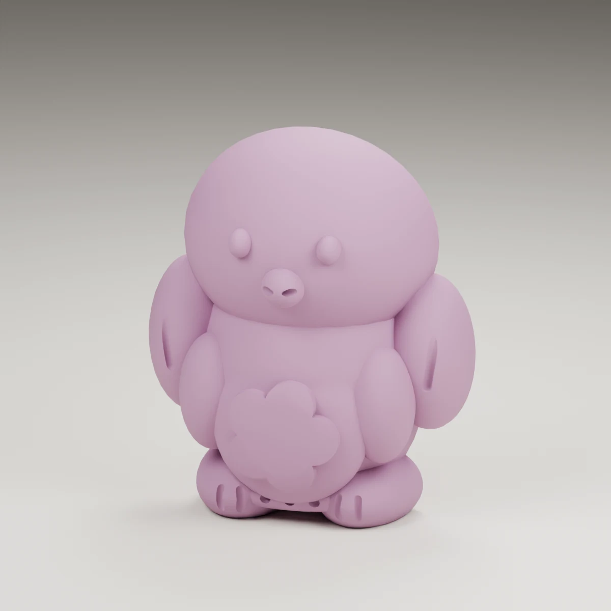 harvest penguin — render of the supplied sculpted V2 geometry
