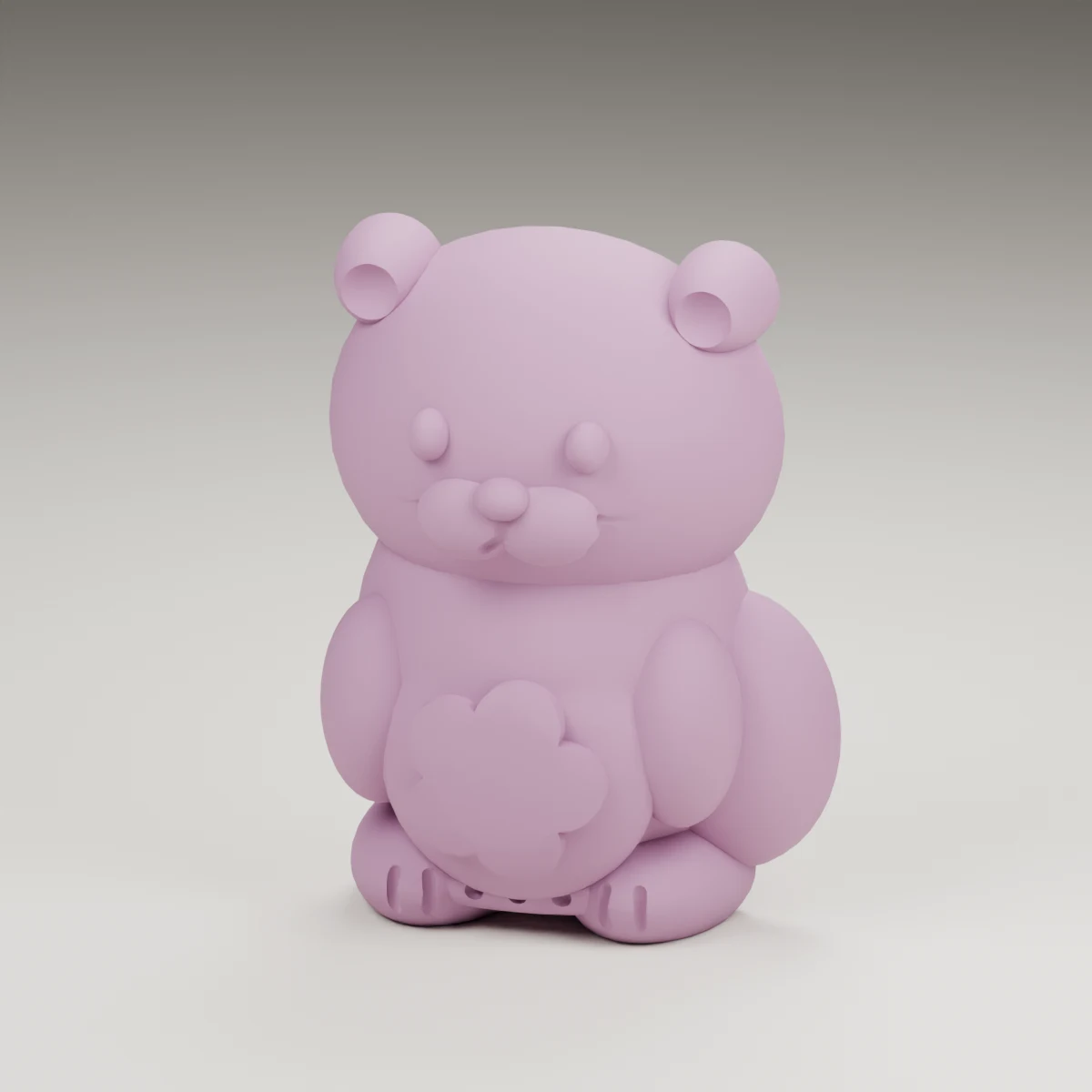 heart otter — render of the supplied sculpted V2 geometry