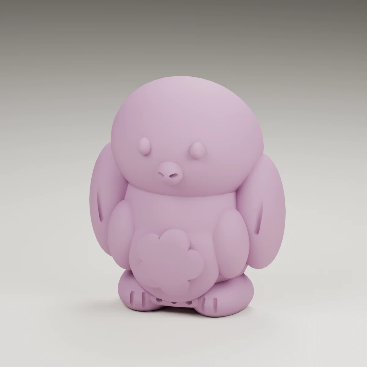 sunrise dove — render of the supplied sculpted V2 geometry