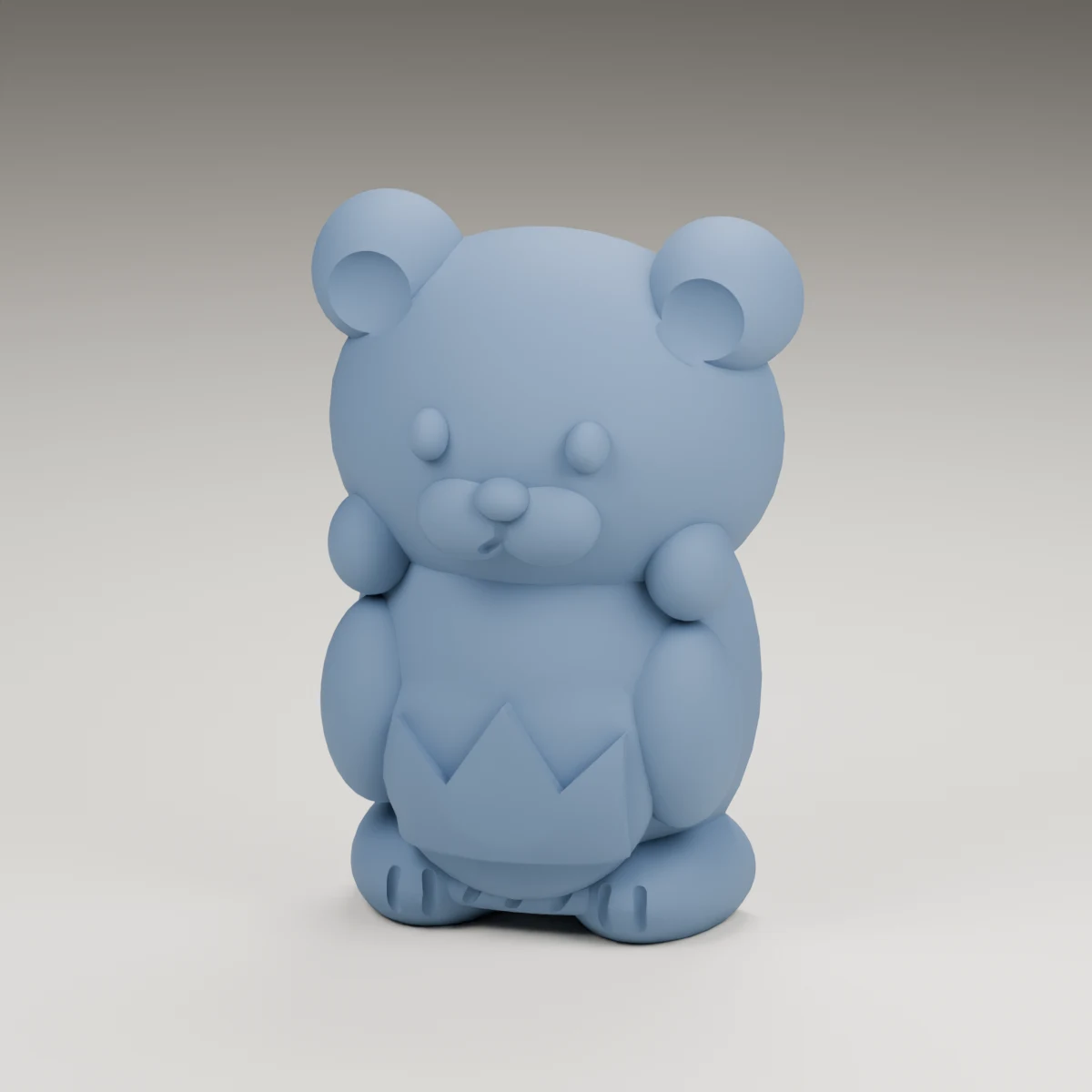 bowtie bear — render of the supplied sculpted V2 geometry