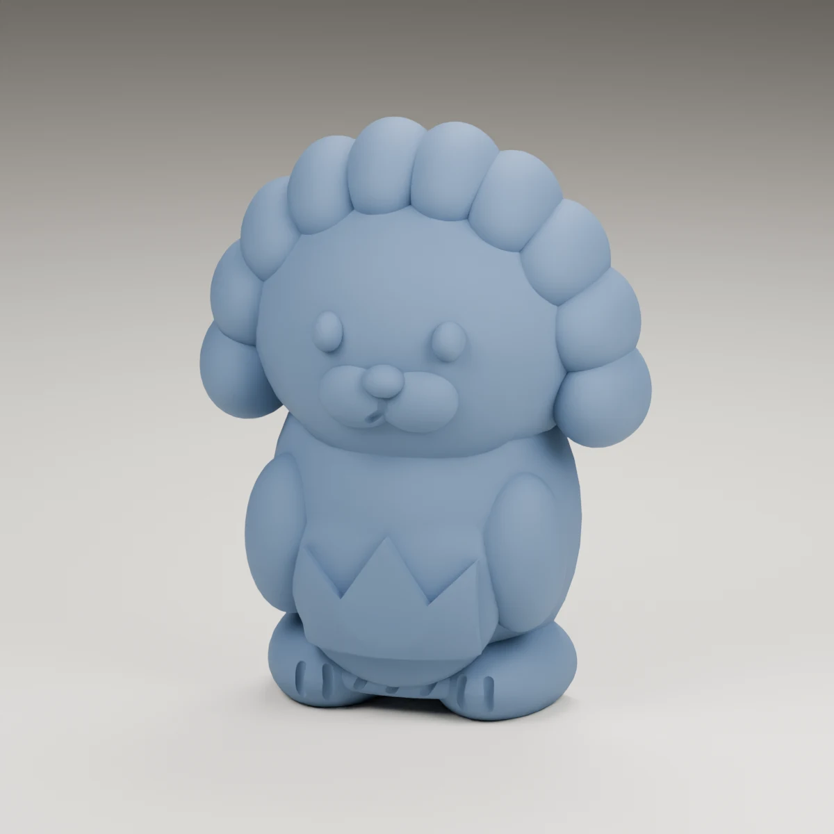 clover hedgehog — render of the supplied sculpted V2 geometry