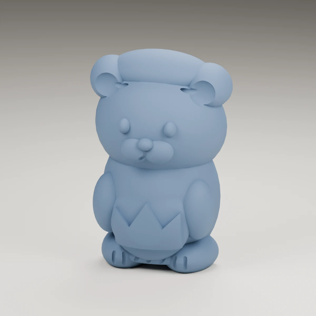 dreidel bear — render of the supplied sculpted V2 geometry