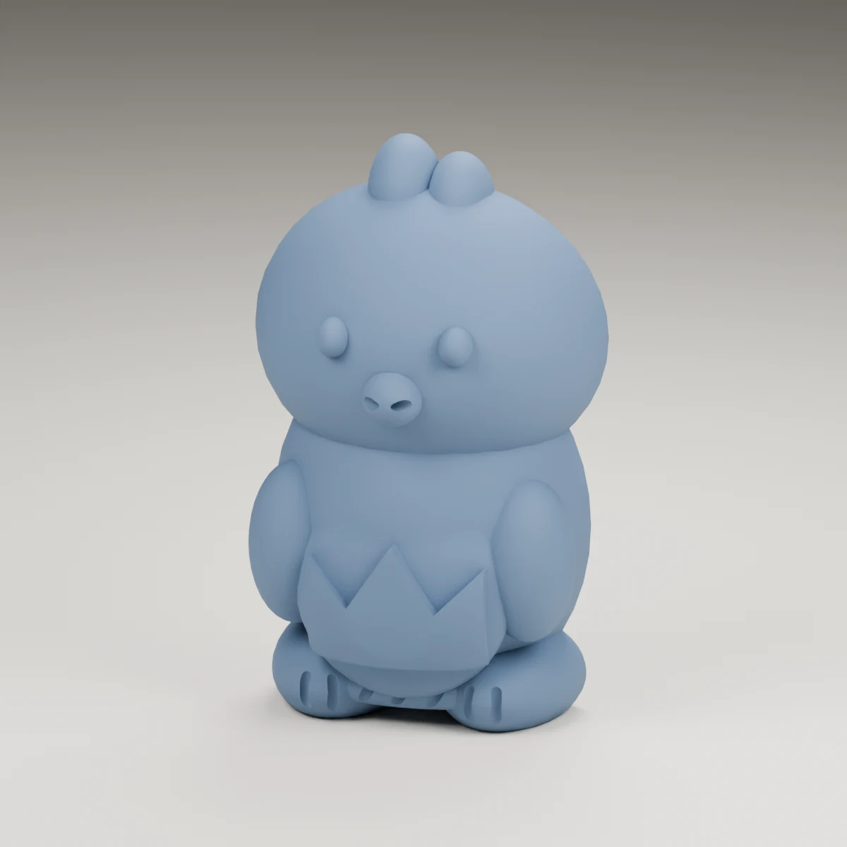 eggshell chick — render of the supplied sculpted V2 geometry